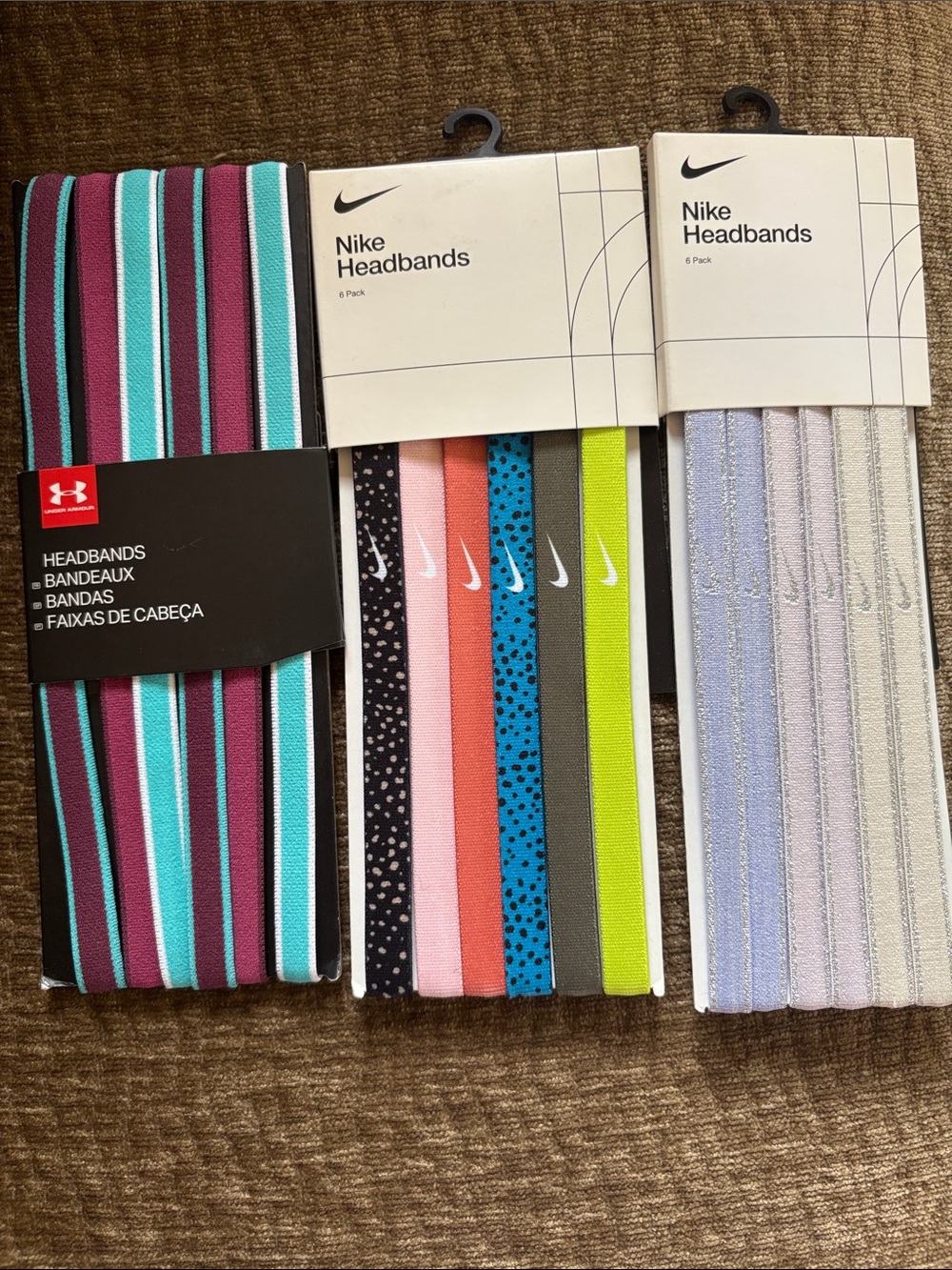 Nike & Under Armour Headband Bundles - Multi Color Stripes & Solids